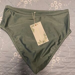 Chelsea & Violet Green High Waist Swim Bottoms